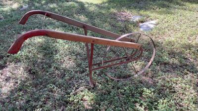 Vintage walk behind cultivator plow