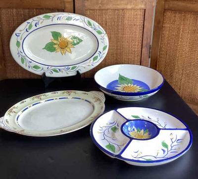 Serving platter and serving bowls