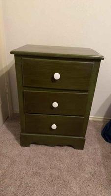 Green wooden night stand