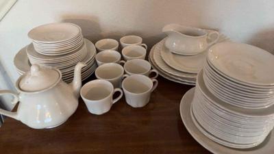 White dinner set for 8 wood and sons