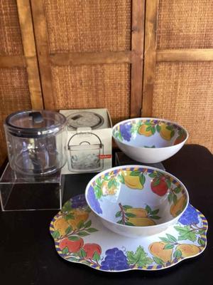 Trudeau melamine serving bowls plater and shiro ice bucket