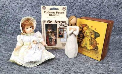 Sentimental collectibles porcelain dolls willow tree, st. anne