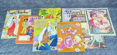 1970s paper dolls barbie sunshine family, kelley, coloring books
