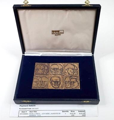 Commemorative nobel laureates medal set 1974