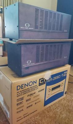 DENON AVR-2808CI AV SURROUND RECEIVER AND TWO THETA POWER AMPLIFIERS
