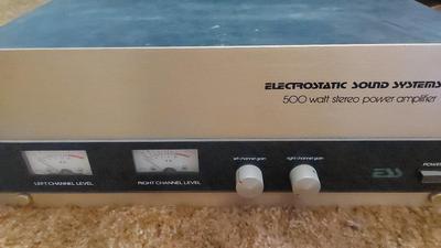 ELECTROSTATIC SOUND SYSTEM 500 WATT STEREO POWER AMPLIFIER 
