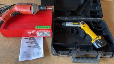 MILWAUKEE HEAVY-DUTY DRYWALL DRIVER AND DEWALT DW290 CORDLESS SCREWDRIVER