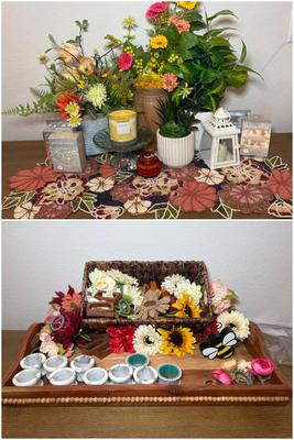 Charming Home Décor Bundle: Floral Arrangements, Lantern, Candles & More!