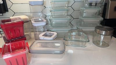 Set Of Glasslock & Other Plastic Kitchen Storage Conatiners