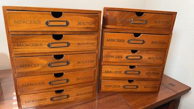Vintage Style Mercerie Bouton French Organizer Drawers