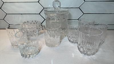 Cut Crystal Jar & Glasses