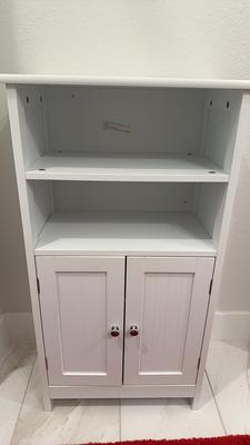 Two Door White Side Cabinet
