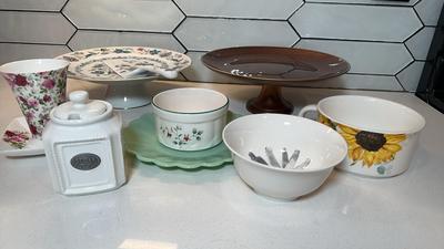 Andrea By Sadek Cake Stand & More Floral Serve Ware