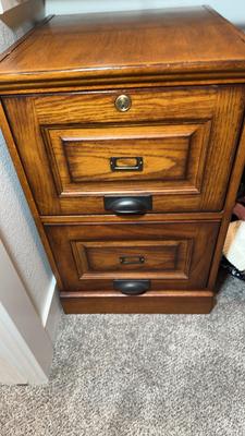 Two Drawer Wood File Cabinet