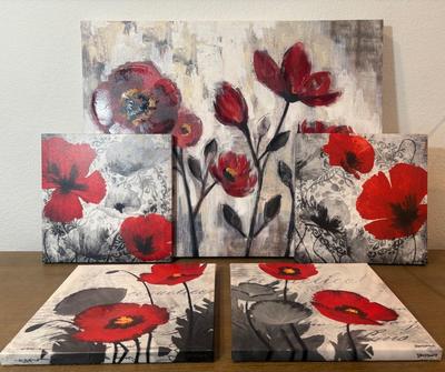 Silvia Vassileva “Floral Simplicity” Canvas Poppy Wall Art