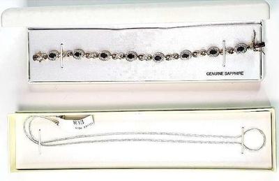 20 inch sterling necklace italian sterling sapphire bracelet