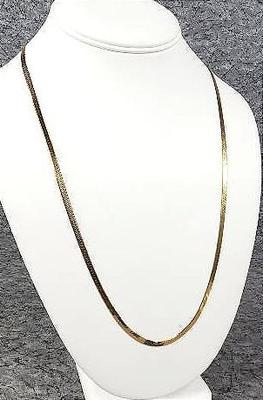 14k gold herringbone necklace 24 inch