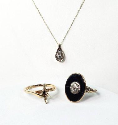 14k diamond necklace rings