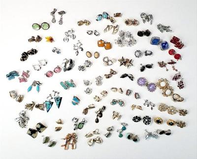 Over 70 pairs clip on earrings elegant to bold and blingy
