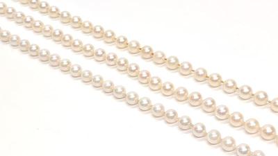 Sale Photo Thumbnail #254: (3) 14K Beaded Pearl (6-7mm) Necklaces (24")