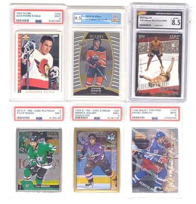 Sale Photo Thumbnail #441: (6) Graded Hockey & UFC Trading Cards