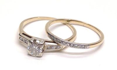 Sale Photo Thumbnail #64: 14K Gold .5ct Diamond Wedding Ring Set (sz 8)