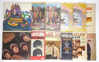 Sale Photo Thumbnail #193: (13) Vintage The Beatles Vinyl Record Albums