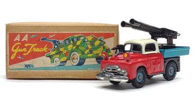 Sale Photo Thumbnail #147: Vintage Japan AA Gun Truck Tin Friction Toy w/ Box