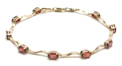 Sale Photo Thumbnail #206: 10K Yellow Gold & Garnet (4.95 ctw) Bracelet 7"