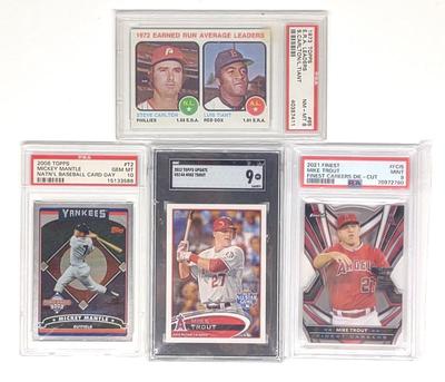 Sale Photo Thumbnail #435: (4) PSA & SGC Graded Topps Baseball Trading Cards