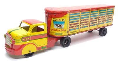 Sale Photo Thumbnail #120: Marx Marcrest Livestock Lines Toy Truck & Trailer