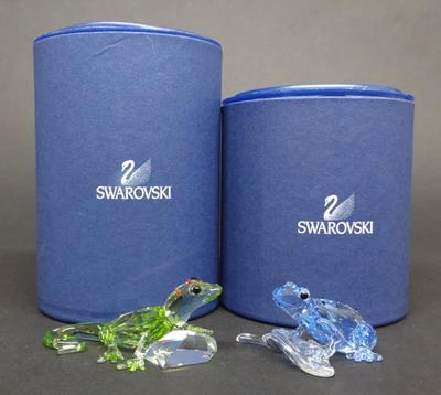 Sale Photo Thumbnail #425: 2 Swarovski Dart Frog & Gecko Crystal Figurines