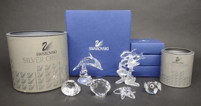 Sale Photo Thumbnail #407: 6 Swarovski Ocean Themed Crystal Figurines & Boxes