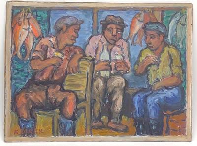 Sale Photo Thumbnail #235: Kenneth Baker (1931-1995) Oil On Board Painting