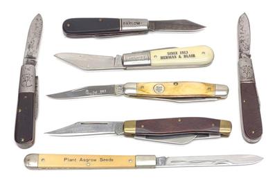 Sale Photo Thumbnail #307: 7 Vintage Folding Knives (Barlow, Boker, Queen)