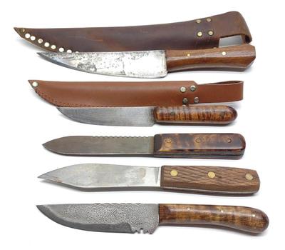 Sale Photo Thumbnail #298: (5) Vintage Fixed Blade Knives (DMP, Russel, Etc.)