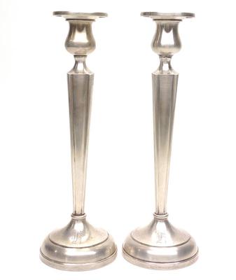 Sale Photo Thumbnail #299: Pair of 10" Sterling Silver Weighted Candlesticks