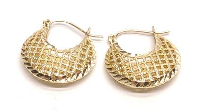 Sale Photo Thumbnail #60: 14K Yellow Gold Woven Basket Hoop Earrings