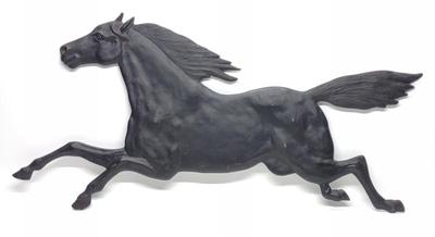 Sale Photo Thumbnail #477: 40" Metal Running Horse Equestrian Wall Sculpture