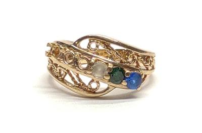 Sale Photo Thumbnail #245: 10K Yellow Gold Multi-Stone Ring (sz 4.75)