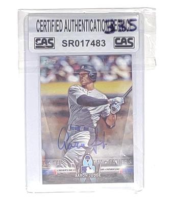 Sale Photo Thumbnail #432: Autographed Aaron Judge Topps Baseball Card w/ COA