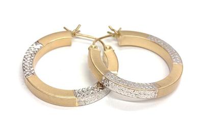 Sale Photo Thumbnail #74: 14K Two Tone Gold Hoop Earrings
