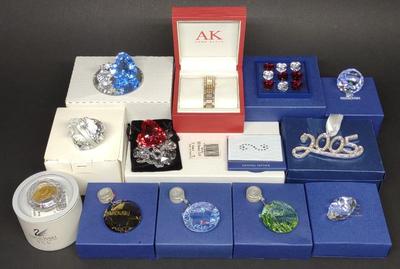 Sale Photo Thumbnail #446: (15) Swarovski Crystal Figurines & Watch