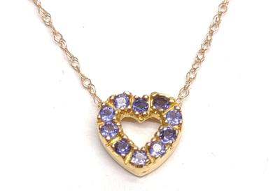 Sale Photo Thumbnail #155: 14K Gold Sapphire Heart Pendant & 14K Chain