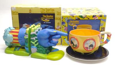 Sale Photo Thumbnail #169: The Beatles Yellow Submarine Bookends & Latte Mug