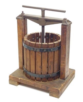 Sale Photo Thumbnail #516: Early Wood & Cast Iron Fruit / Wine Press