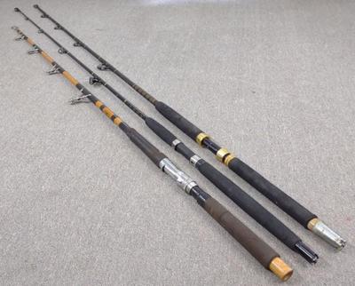 Sale Photo Thumbnail #473: (3) Vintage Custom Deep Sea Trolling Fishing Rods