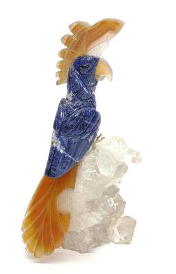 Sale Photo Thumbnail #87: Semi Precious Stone Carved Cockatoo Sculpture