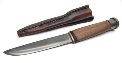 Sale Photo Thumbnail #265: Vintage Finnish Puukko Knife w/ Leather Sheath