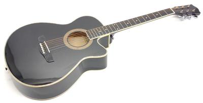 Sale Photo Thumbnail #202: Black Single Cutaway Acoustic Concert Guitar